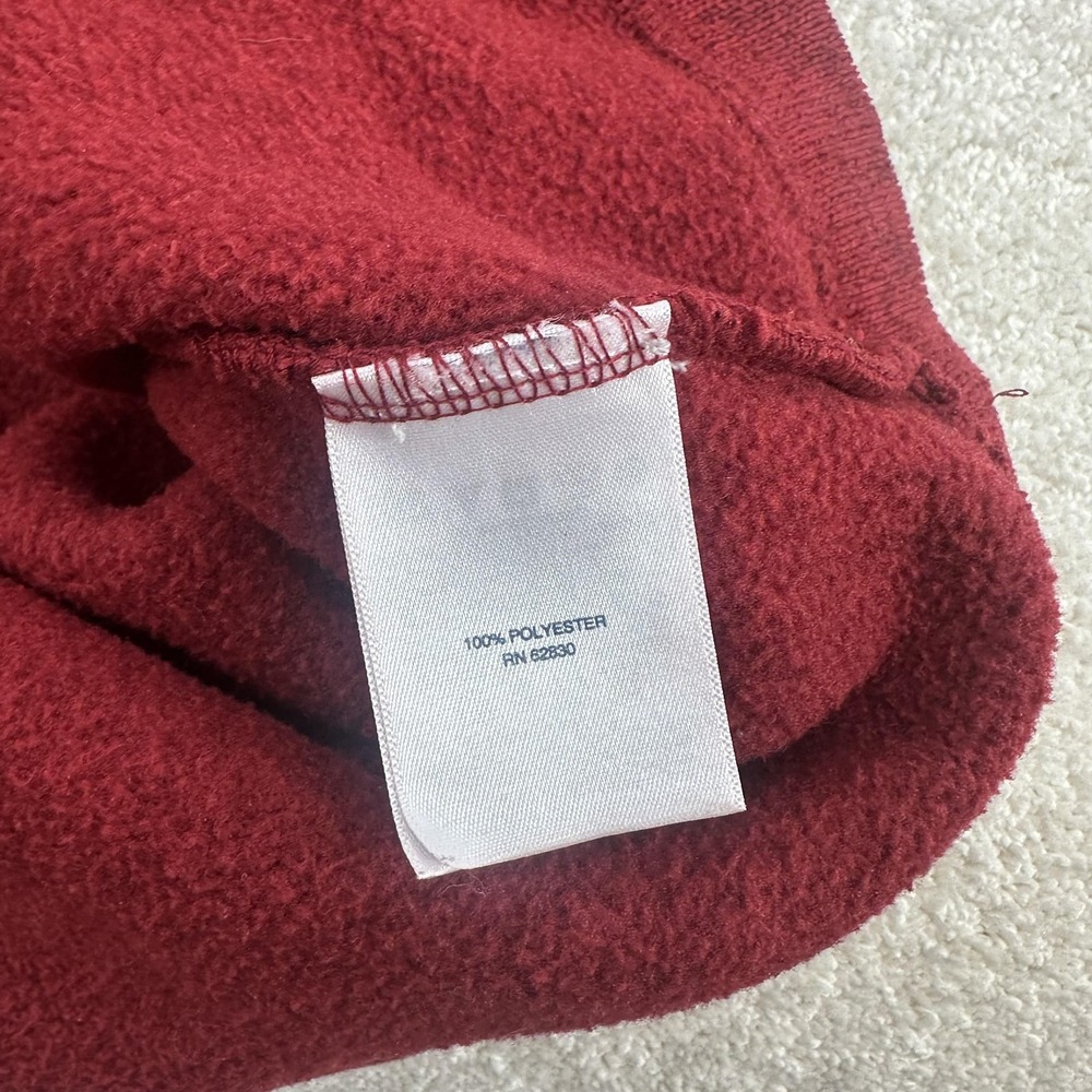Lands' End Jacket Mens Medium Red Fleece 1/4 Zip Collar Pullover Casual - Picture 6 of 10